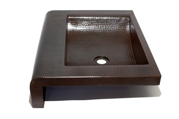 WEEGE | Rectangular Raised Profile Bathroom Copper Sink with 5" Apron height  - 20 x 16 x 5" - COPPER ALCHEMY